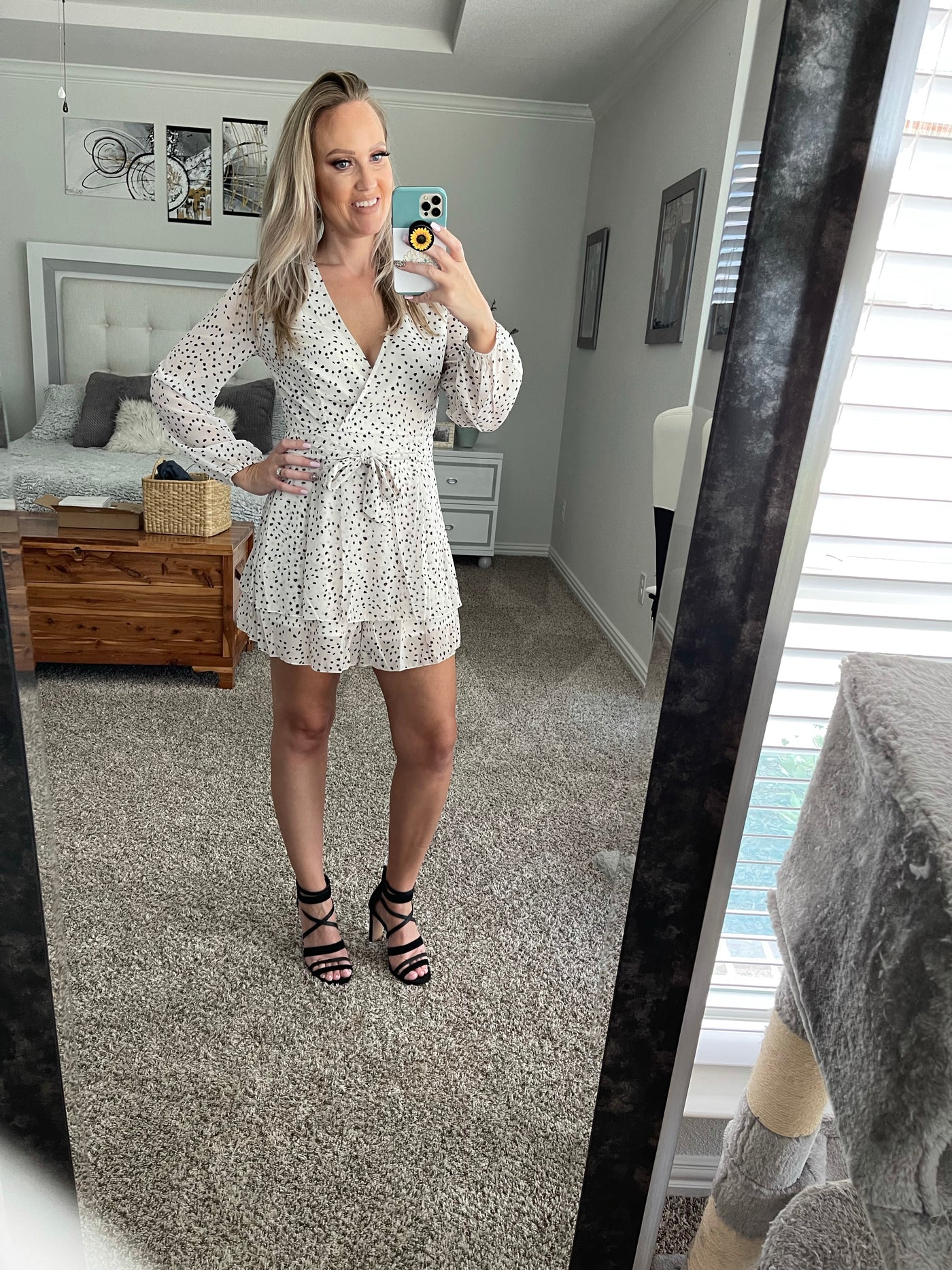 Vivian Spotted Tie Front Romper