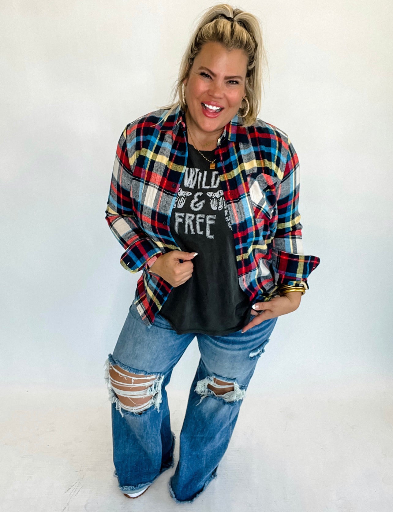 Alexis Multicolored Flannel Top