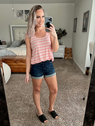 Shania striped tunic length tank