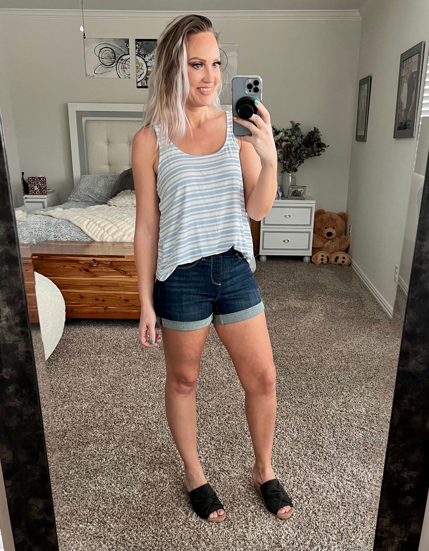 Shania striped tunic length tank