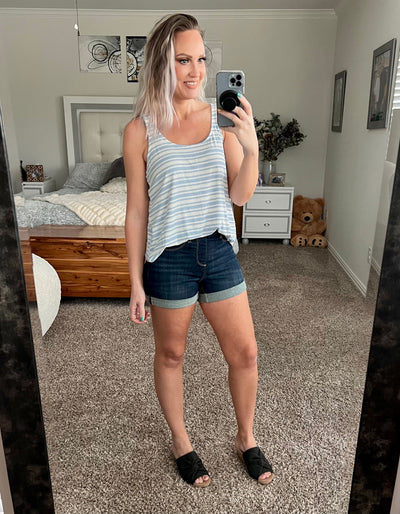 Shania striped tunic length tank