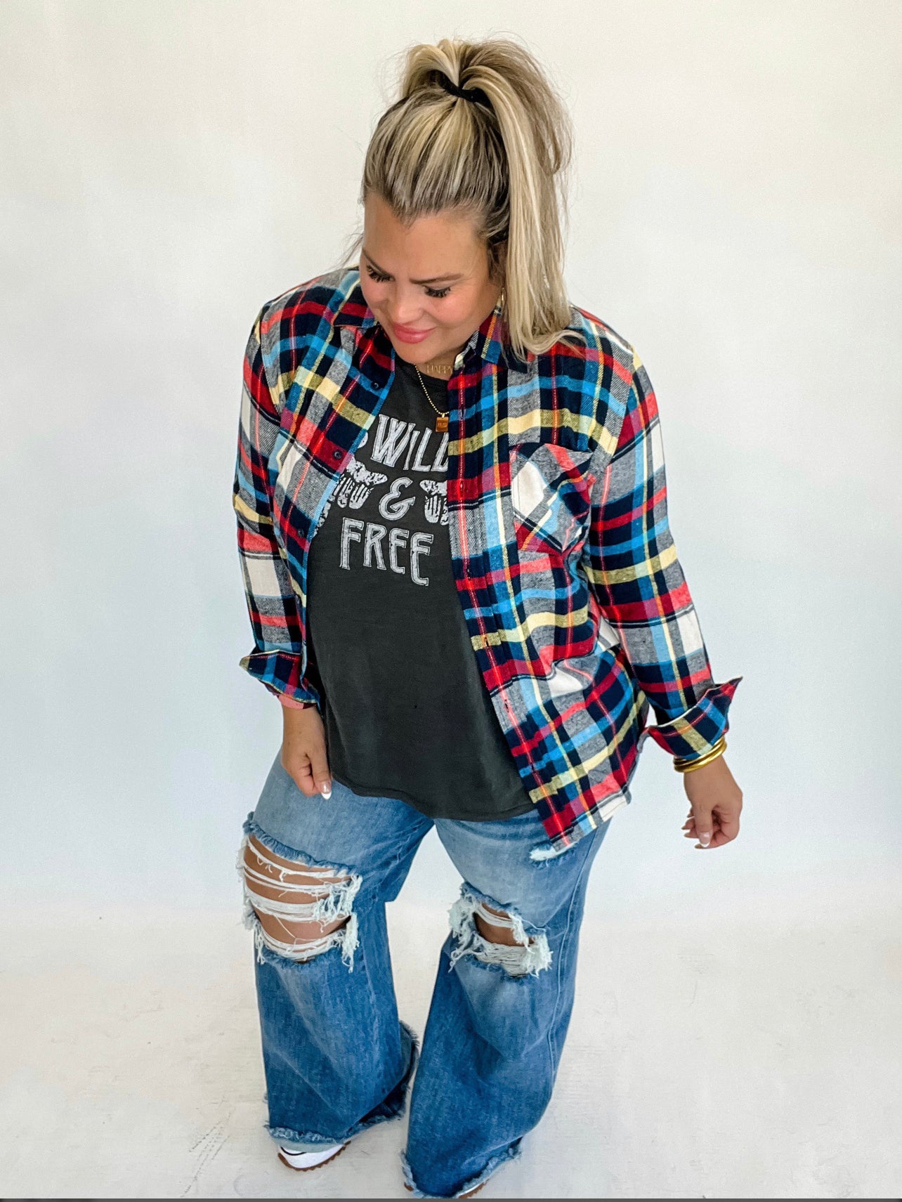 Alexis Multicolored Flannel Top