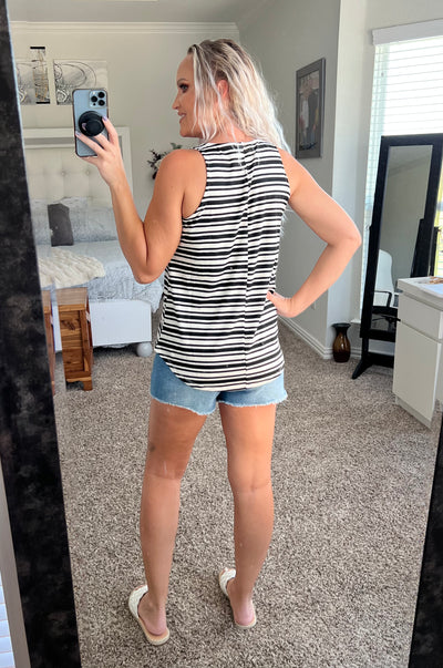 Shania striped tunic length tank