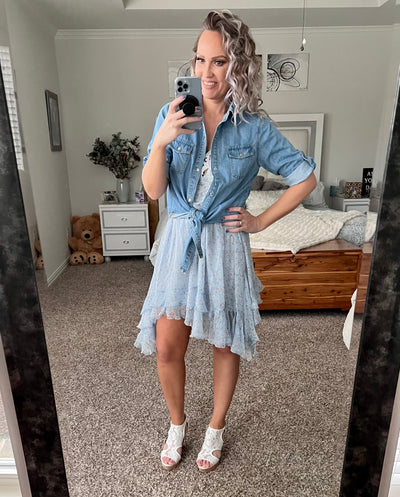 Jenna Denim button up top