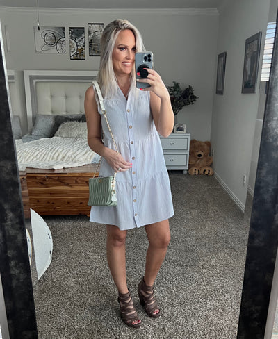 Victoria Linen Sleeveless Shirt Dress
