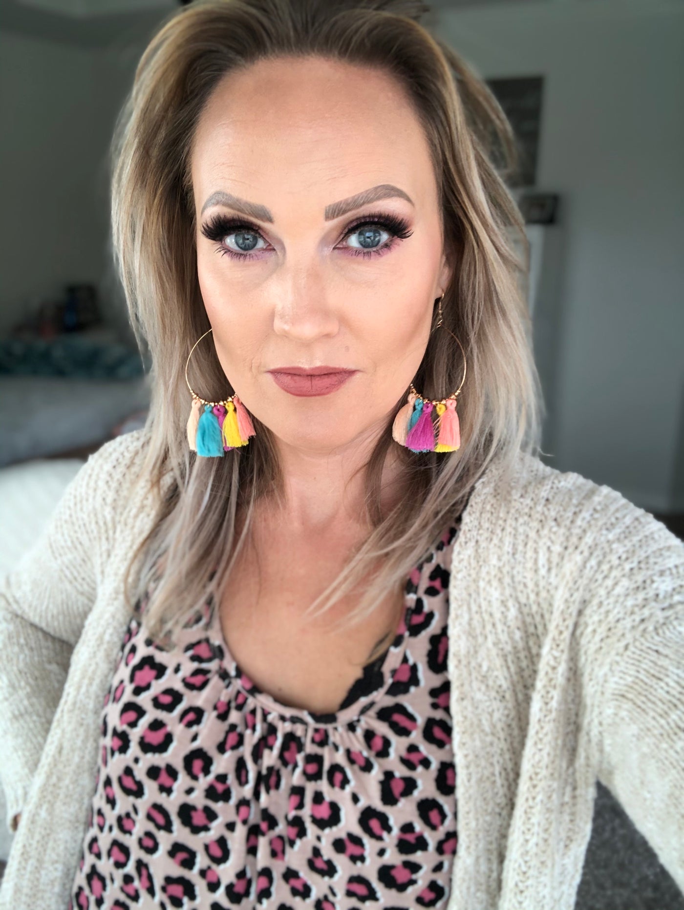 Colorful Fringe Hoop Earrings