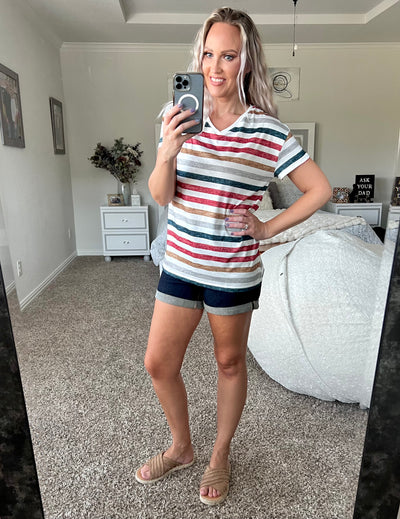 Sonnet Striped V-Neck T-Shirt