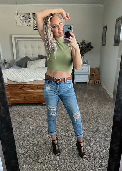 Mariana Sleeveless Ribbed Crop Top