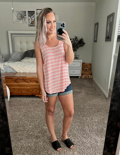 Shania striped tunic length tank