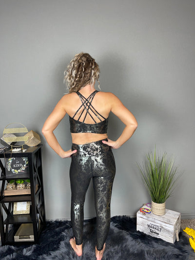 Foil Snakeskin leggings