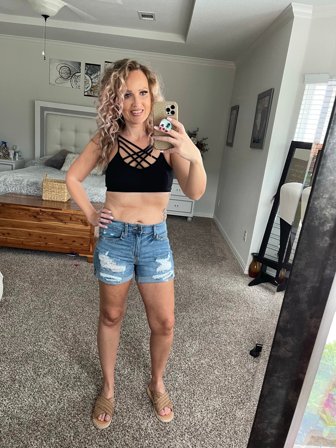 Sneak Peek Midrise Tomboy Distressed shorts