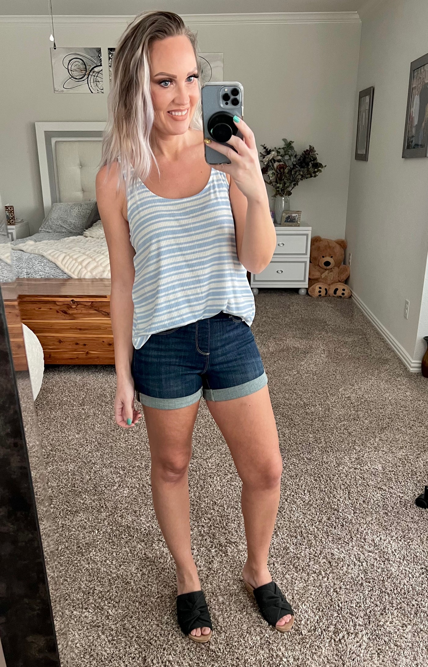 Shania striped tunic length tank