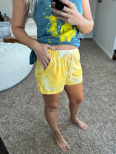 Yesenia Yellow Tie Dye Shorts