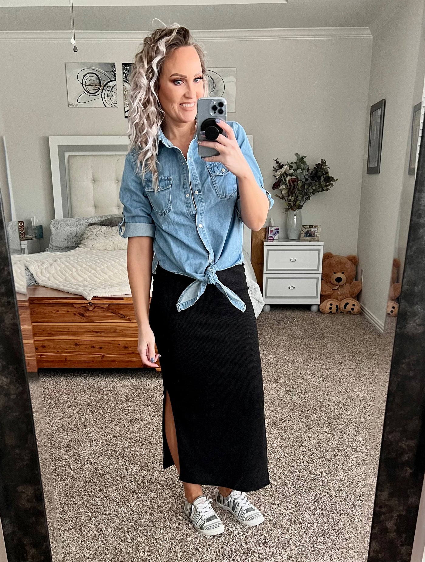 Jenna Denim button up top