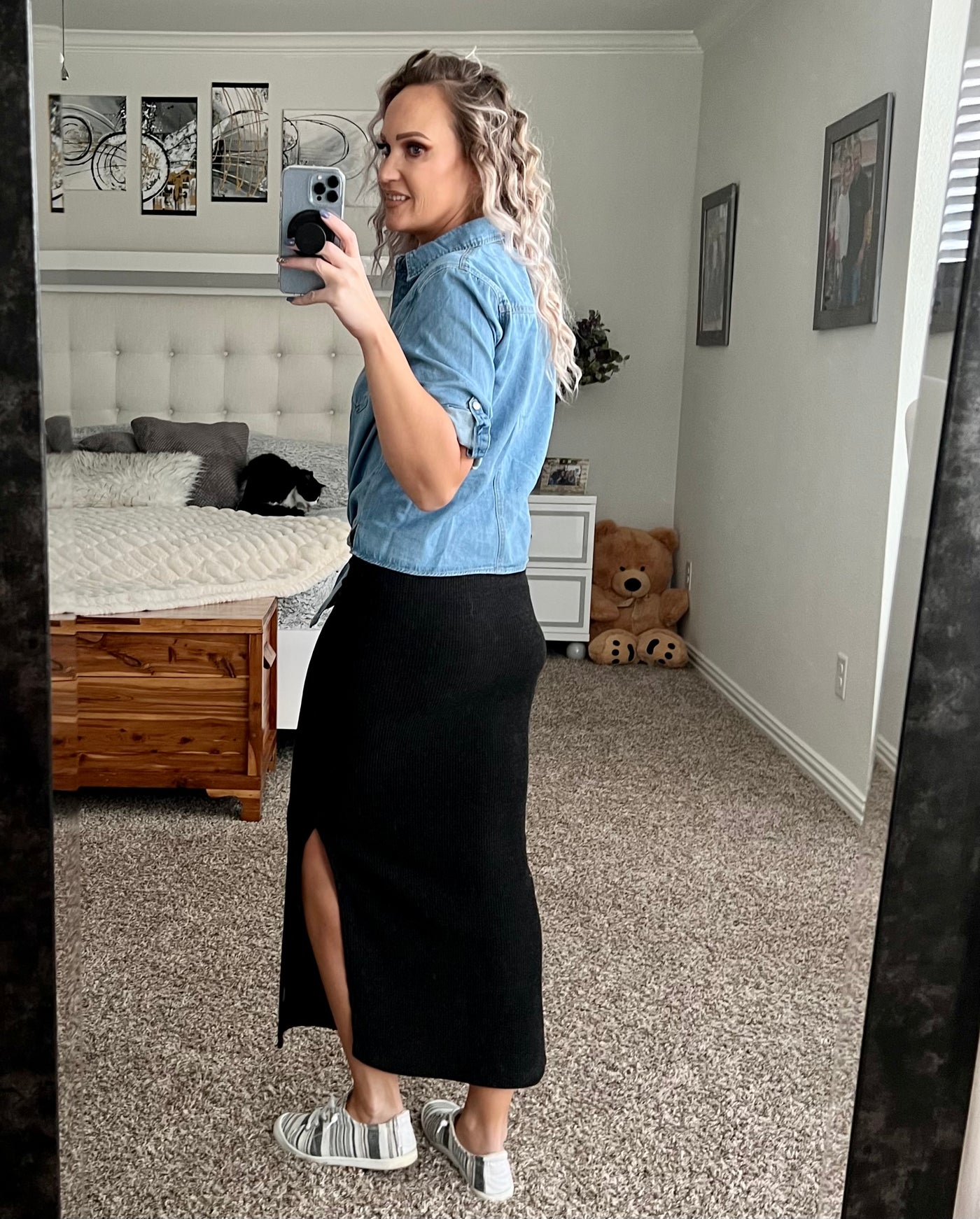 Jenna Denim button up top
