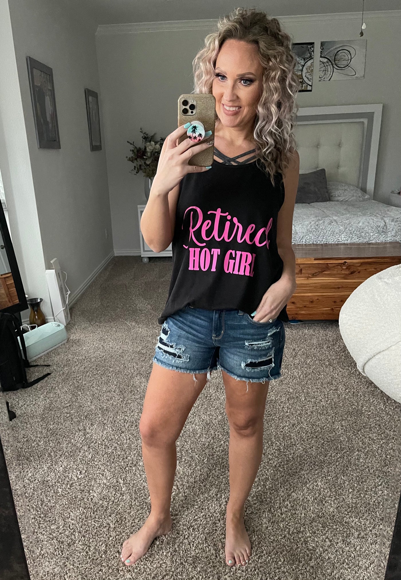Retired Hot Girl Graphic top