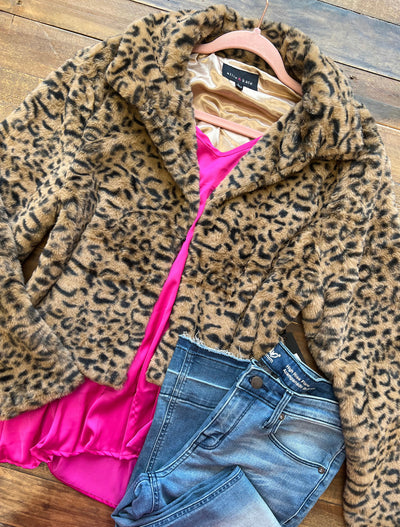 Beverly Hills Cheetah Faux Fur Jacket